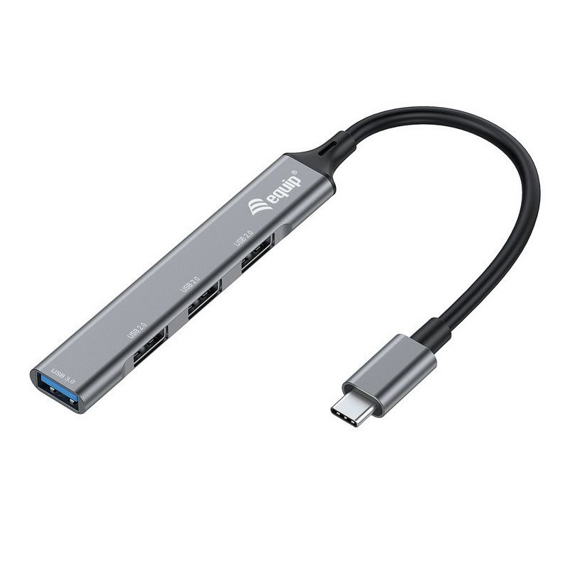 Hub usb-c equip life a 1xusb-a 3.0 3xusb-a 2.0 carcasa aluminio