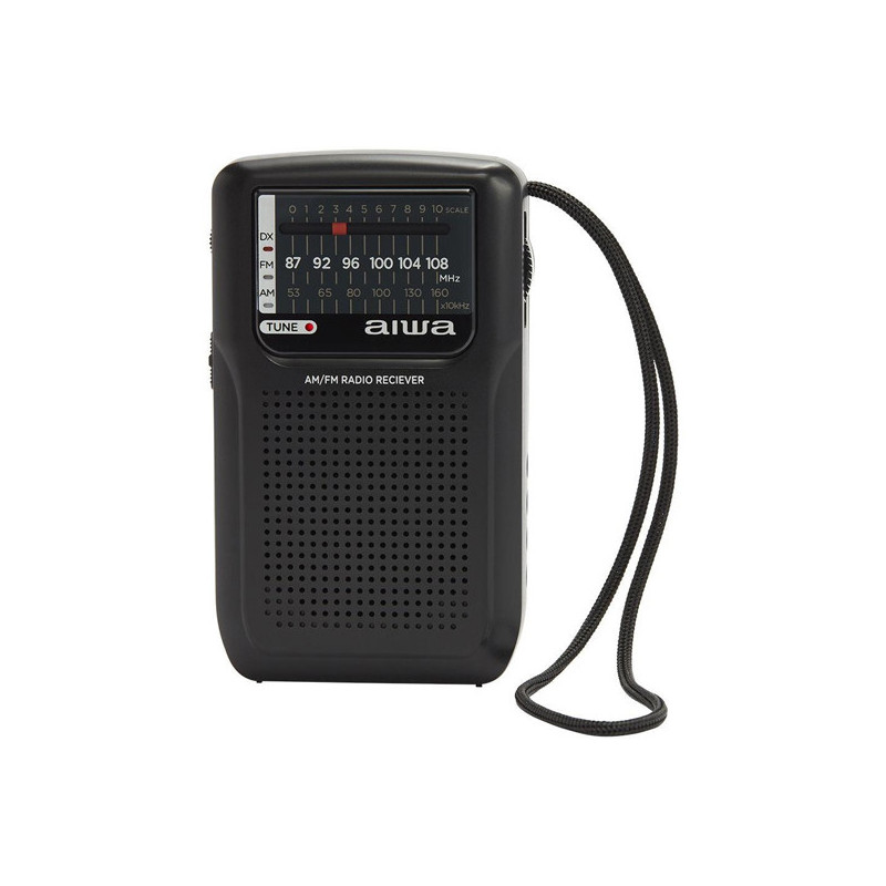 Radio analogica portatil aiwa rs-33 am/fm altavoz integrado jack 3.5mm negro vintage