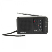 Radio analogica portatil aiwa rs-44 am/fm altavoz integrado jack 3.5mm negro vintage