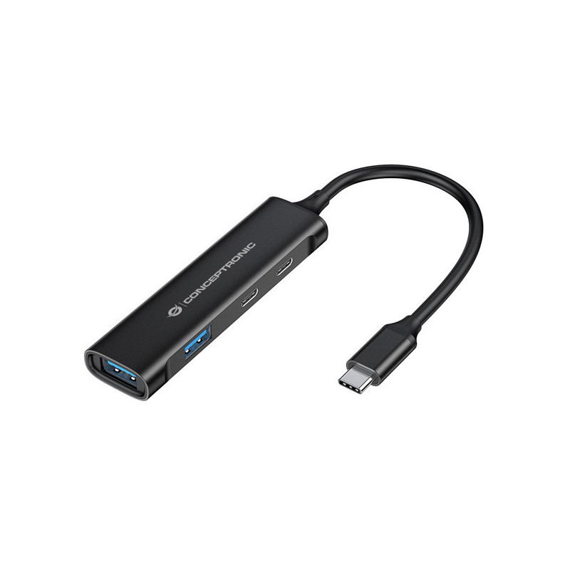 Hub usb 3.0 conceptronic hubbies12b 4 puertos usb 3.2 2 puertos usb-c 2 puertod usb-a color negro ca