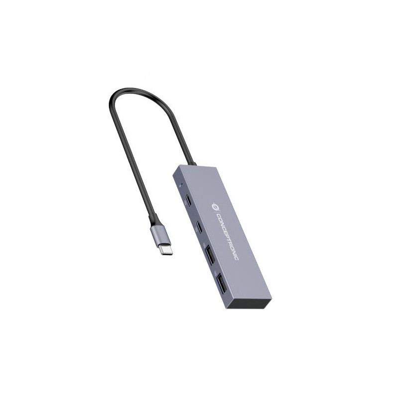 Hub usb 3.2 conceptronic hubbies13g 2 puertos usb 3.2 usb-c 2 puertos usb-a carcasa de aluminio