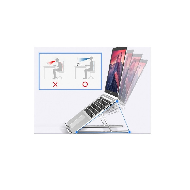 Soporte de portatil conceptronic de aluminio plegable