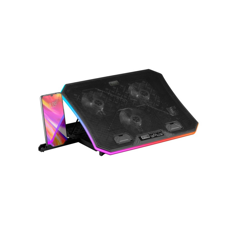 Base de refrigeracion para portatiles mars gaming mnbc6 con soporte adicional de movil/tablet para p