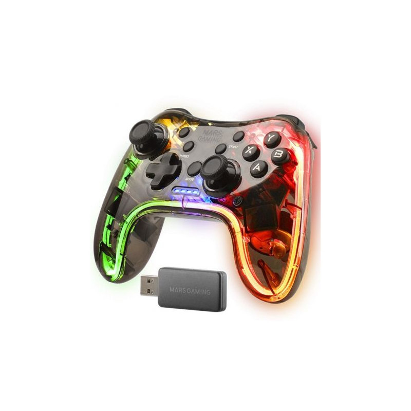 Gamepad inalambrico mars gaming mgp-24 adaptador usb 2.4gpro conexion usb-c multiplataforma 20 boton