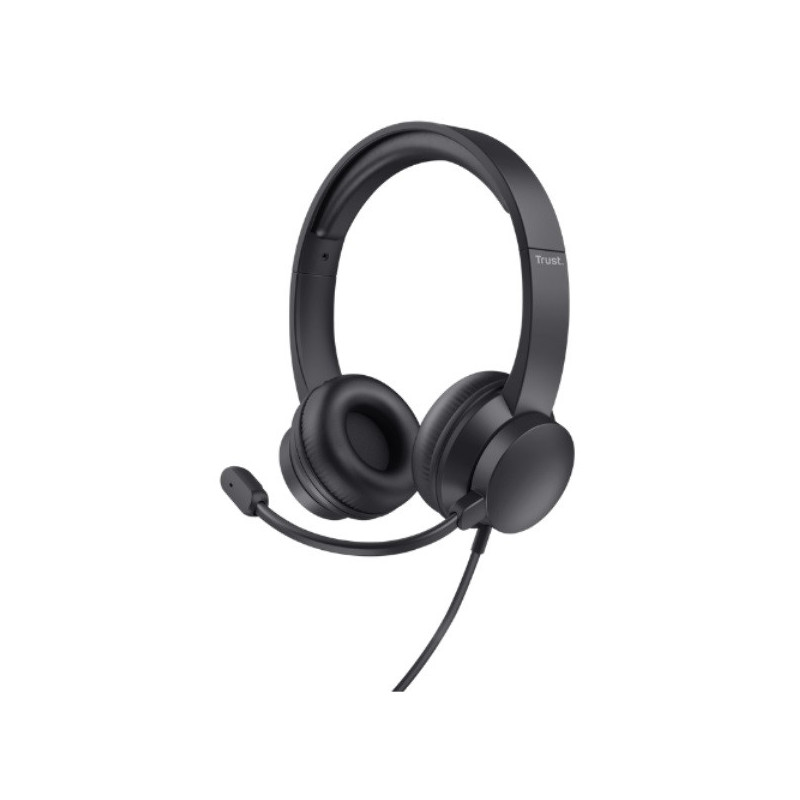 Headset trust hs-260 25334 usb usb adaptador usb-c microfono plegable con cancelacion de ruido