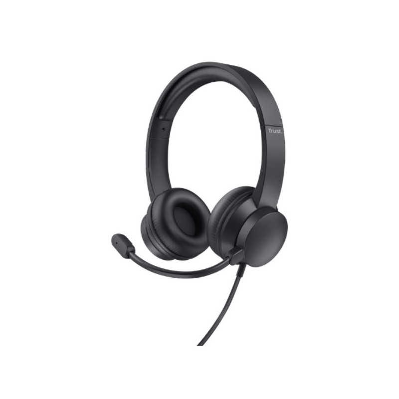 Headset trust hs-201 25373 usb microfono plegable diadema ajustable