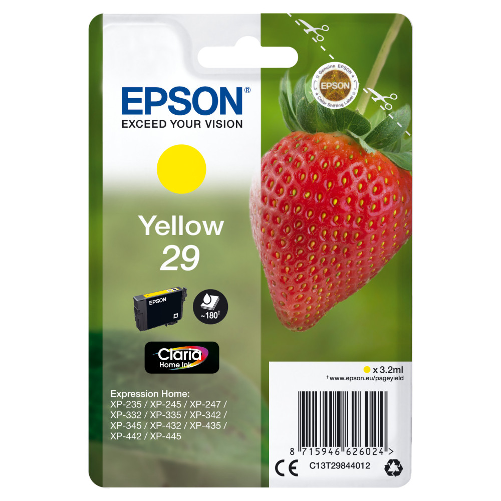 Tinta original epson t2984 amarillo c13t29844012 3.2ml