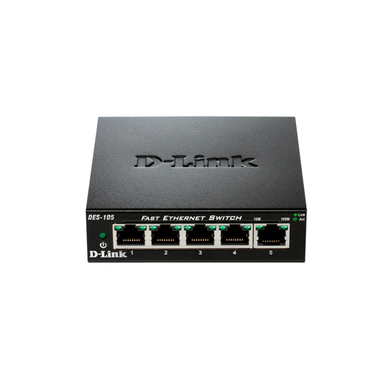 Switch no gestionable d-link des-105 5p ethernet carcasa metal sobremesa no rack