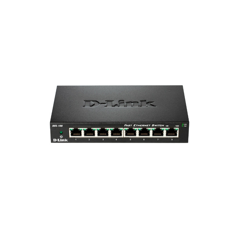 Switch no gestionable d-link des-108 8p ethernet carcasa metal sobremesa no rack