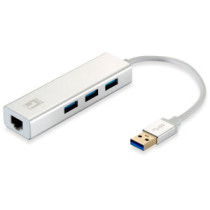 Adaptador usb 3.0 a gigabit ethernet rj45 level one con hub usb 3.0