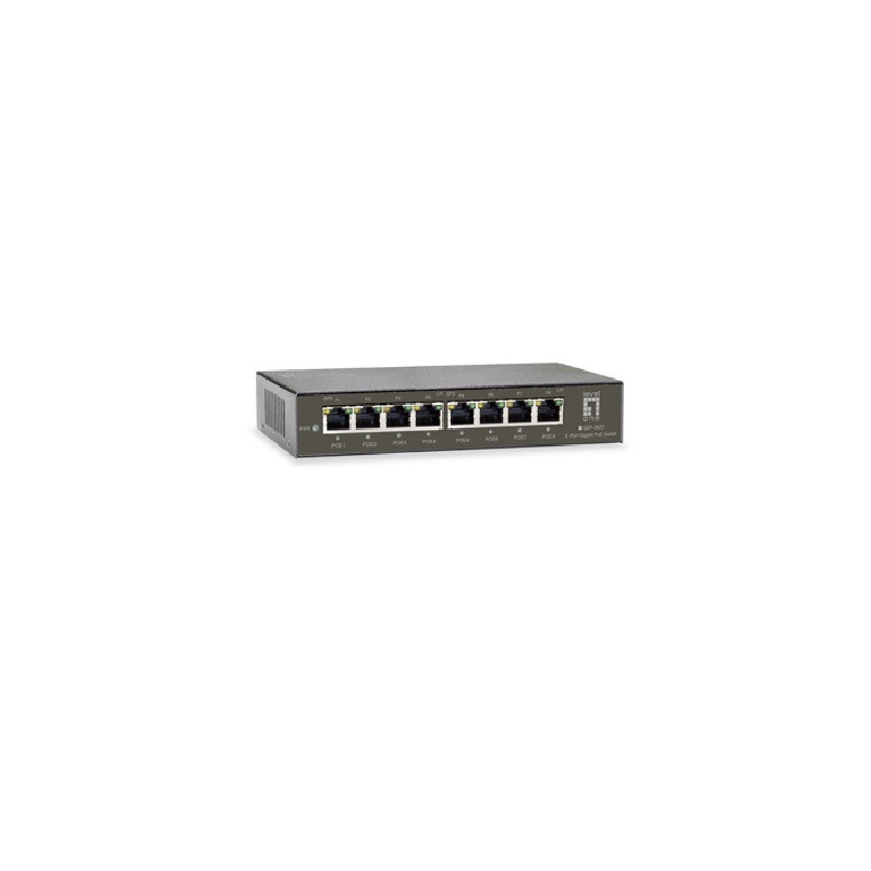 Switch level one gep-0823 no gestion 8p poe 10/100/1000 poe 120w