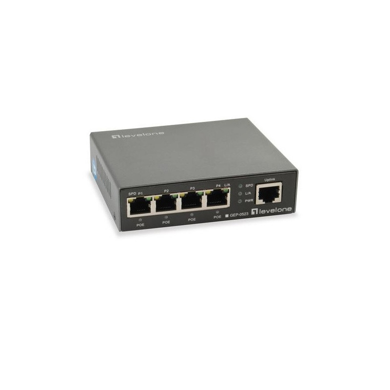 Switch level one gep-0523 no gestion 5p 10/100/1000 4p poe plus 60w
