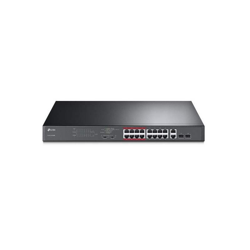 Switch no gestionable tp-link tl-sl1218mp 16p ethernet y 2p combo poe 192w carcasa metalica 19\ rack"