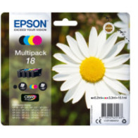 Tinta original epson t1806 multipack 4 colores c13t18064022   con alarma