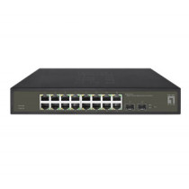 Switch semigestionable level one hilbert 16p giga + 2p sfp giga carcasa metalica