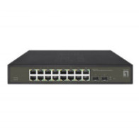 Switch semigestionable level one hilbert 16p giga + 2p sfp giga carcasa metalica
