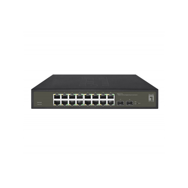 Switch semigestionable level one hilbert 16p giga + 2p sfp giga carcasa metalica
