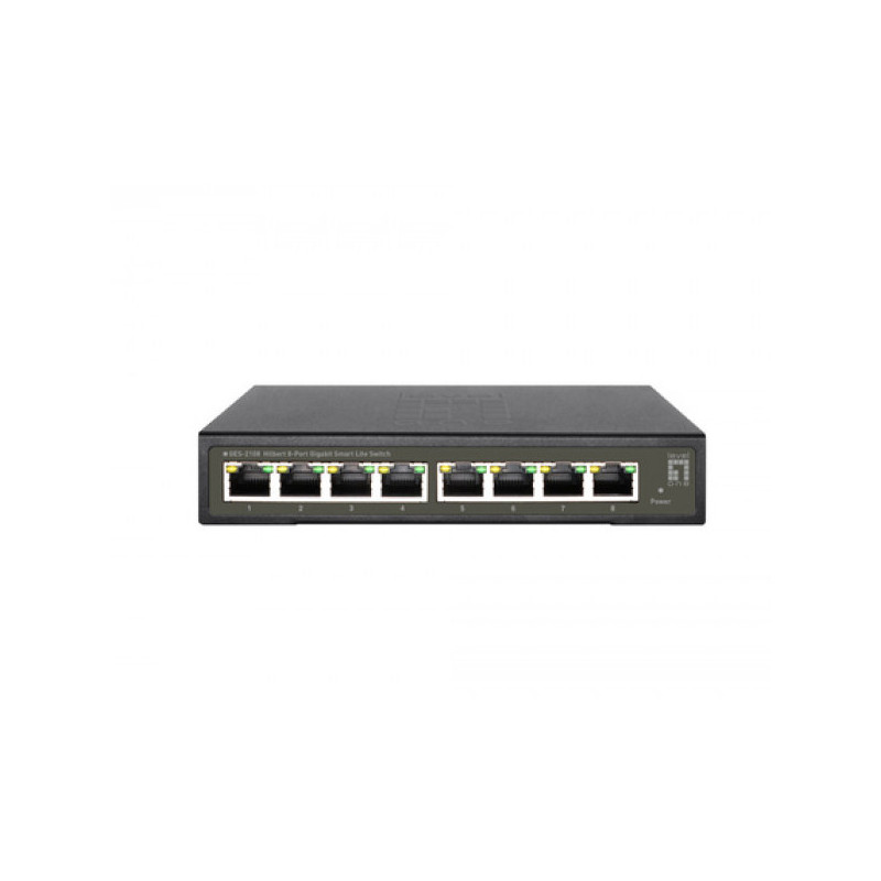 Switch semigestionable level one hilbert 8p giga carcasa metalica