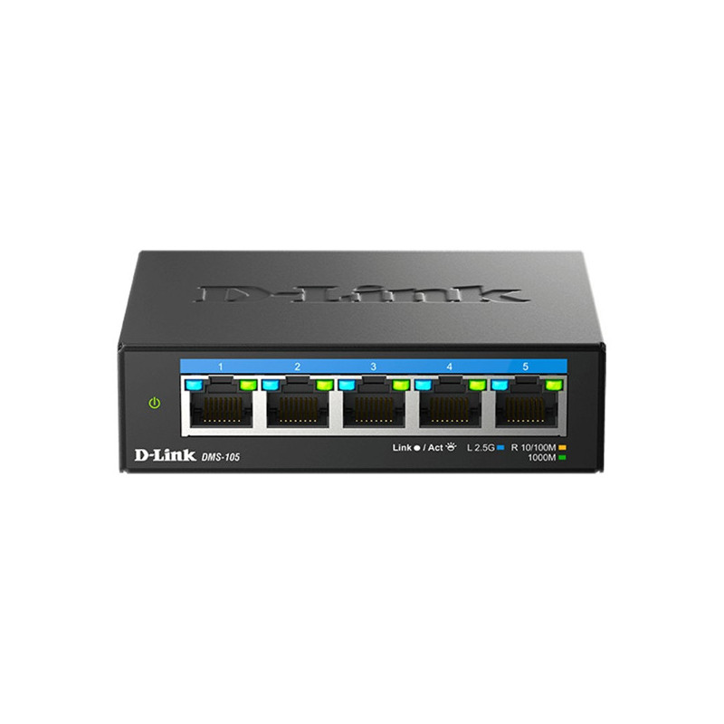 Switch no gestionable dlink dms-105 5p multigigabit 2,5g carcasa metalica sobremesa no rack