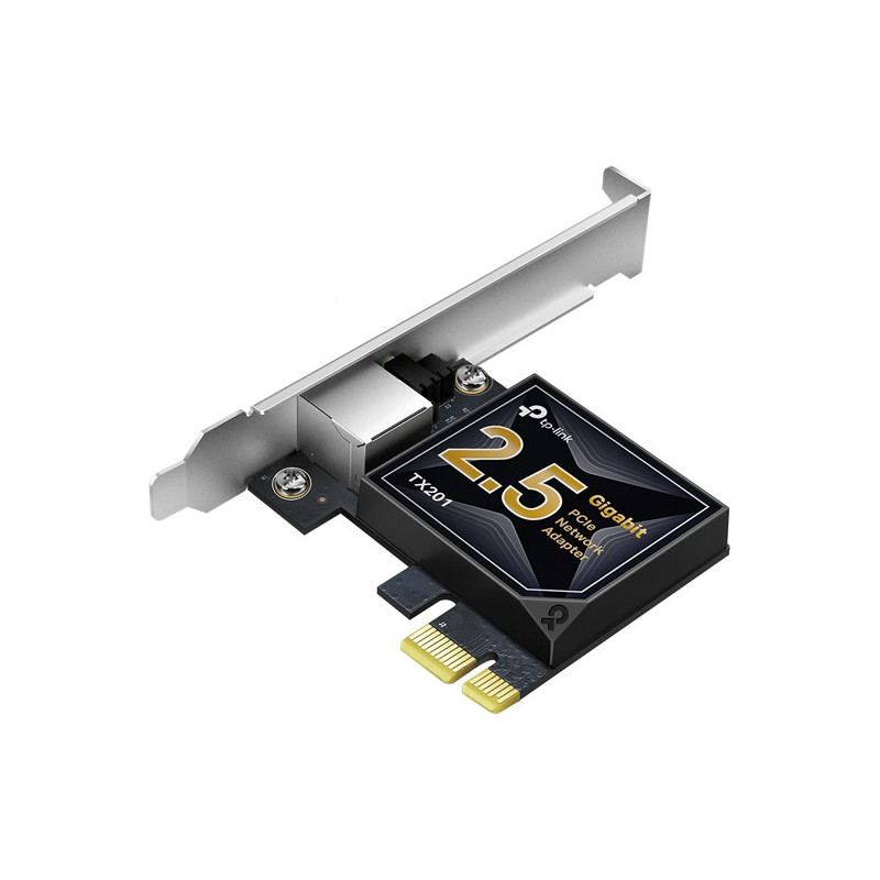 Tarjeta de red pcie 2.5gigabit tp-link tx201 incluye soporte estandar y de perfil bajo