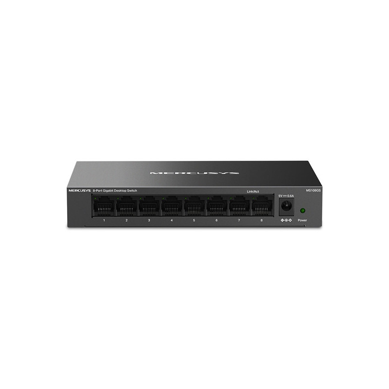 Switch no gestionable mercusys ms108gs 8p 10/100/1000 ethernet mini desktop carcasa metalica