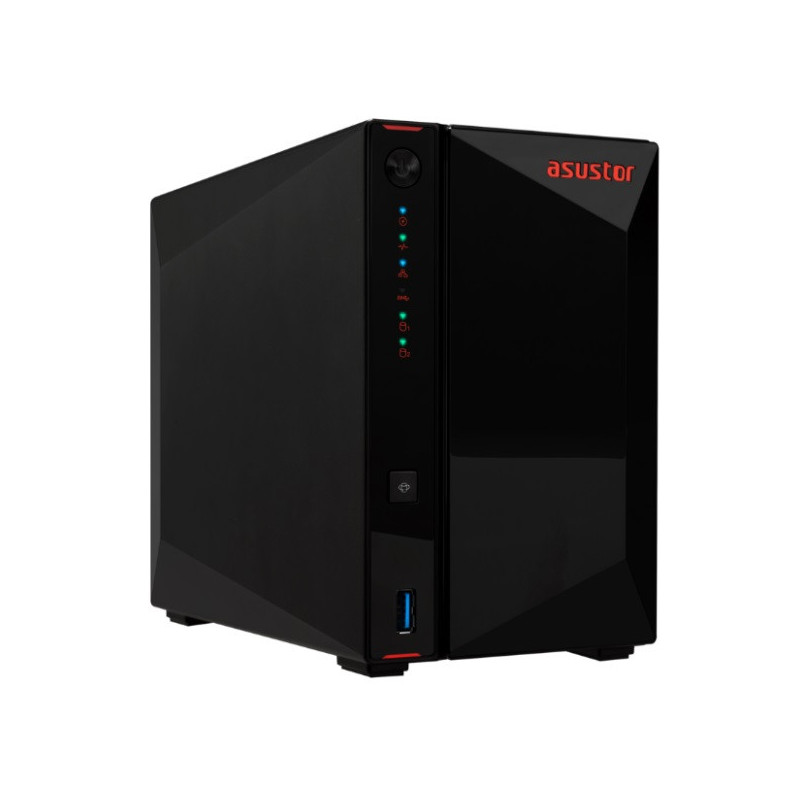 Servidor nas asustor nimbustor 2 gen2 as5402t 2 bahias 4xm.2 nvme celeron n5105 2.0ghz 4gb hdmi rj45