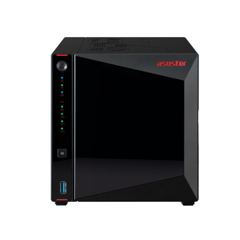 Servidor nas asustor nimbustor 4 gen2 as5404t 4 bahias 4xm.2 nvme celeron n5105 2.0ghz 4gb hdmi rj45