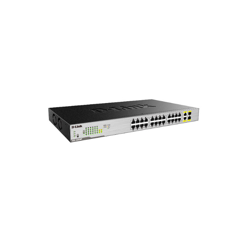 Switch no gestionable d-link dgs-1026mp 24p giga poe (370w) + 2p giga combo