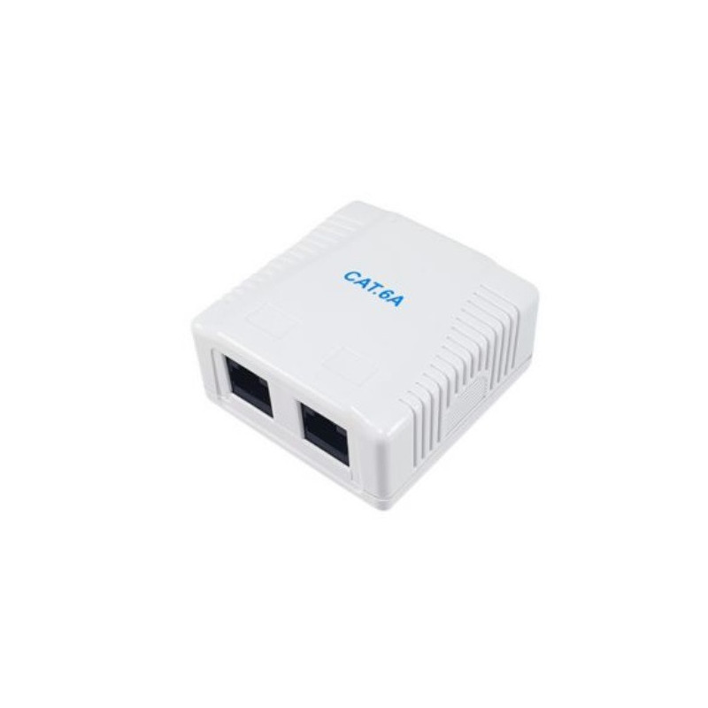 Roseta de superficie equip 235216 categoria 6a 2 hembra rj45 color blanco
