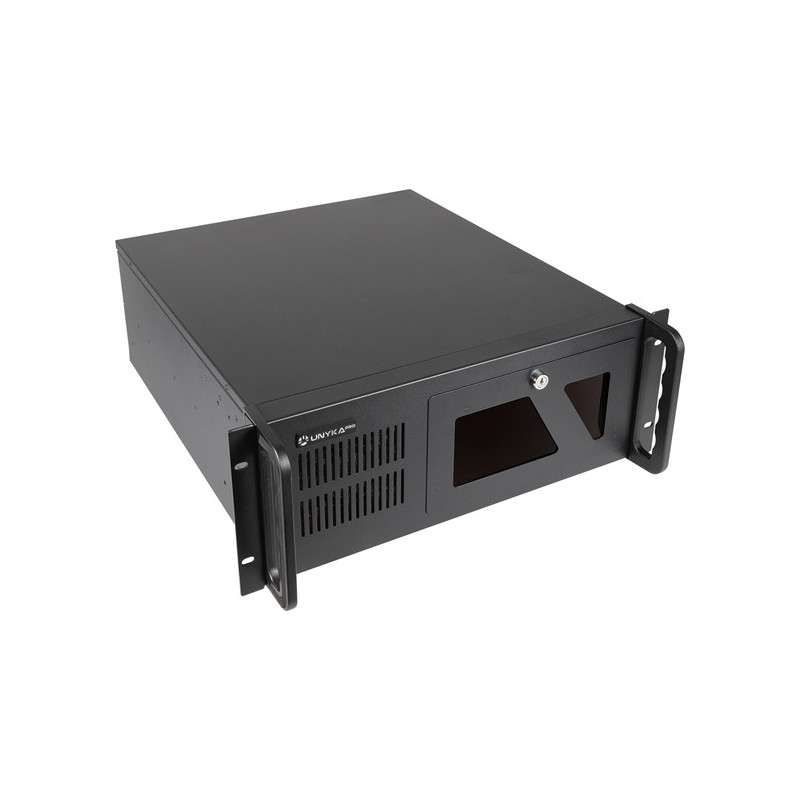 Caja rack 19\ 4u unyka uk4229 evo frontal con puerta de seguridad filtro antipolvo usb 3.0 sin fuen"