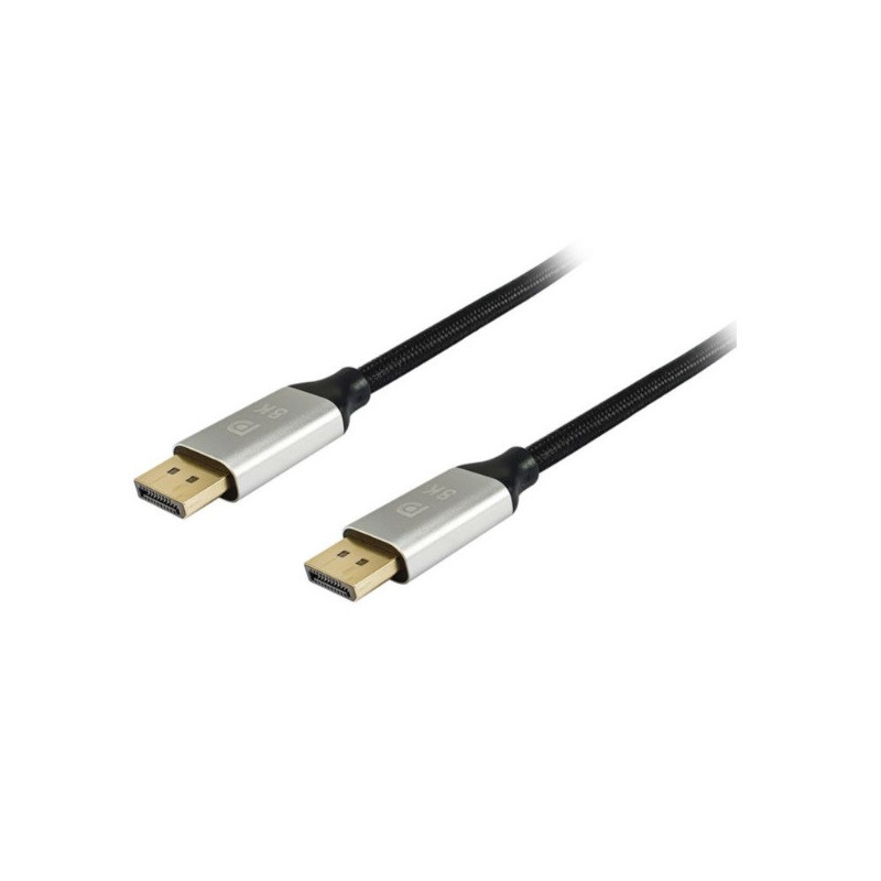 Cable displayport a displayport premium 1.4 8k/60hz 10m malla algodon trenzado y conector aluminio e