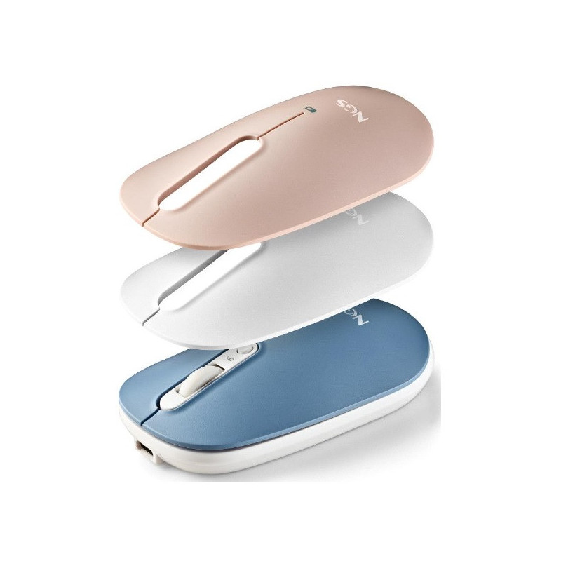 Mouse ngs wireless y bluetooth shell rb 1600dpi nano receptor usb 3 dispositivos 3 carcasas de color