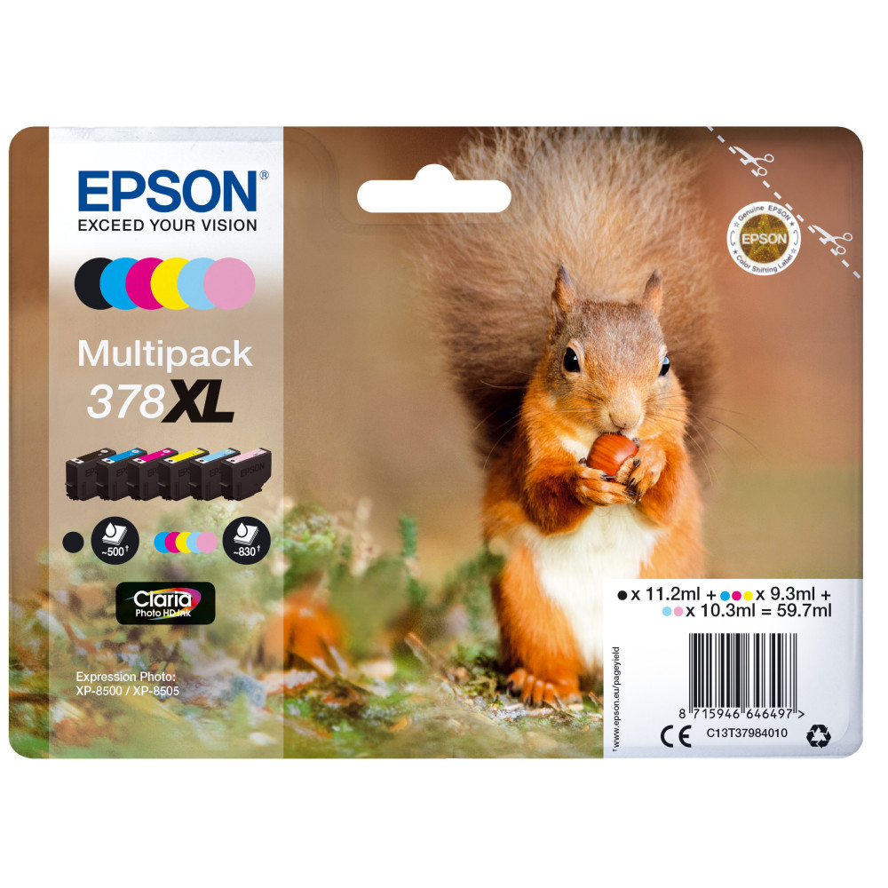Tinta original epson t3798 xl multipack 6 colores c13t37984020