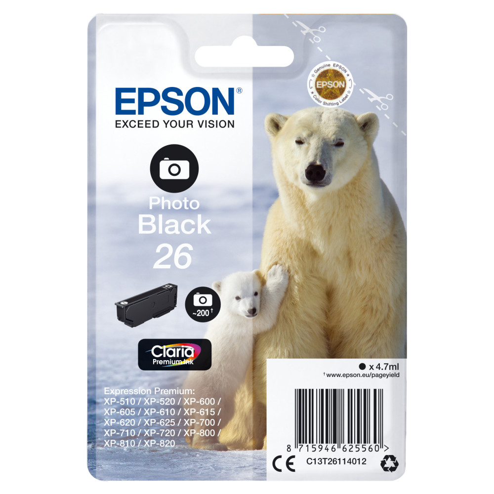 Tinta original epson t2611 negro foto c13t26114012 4.7ml