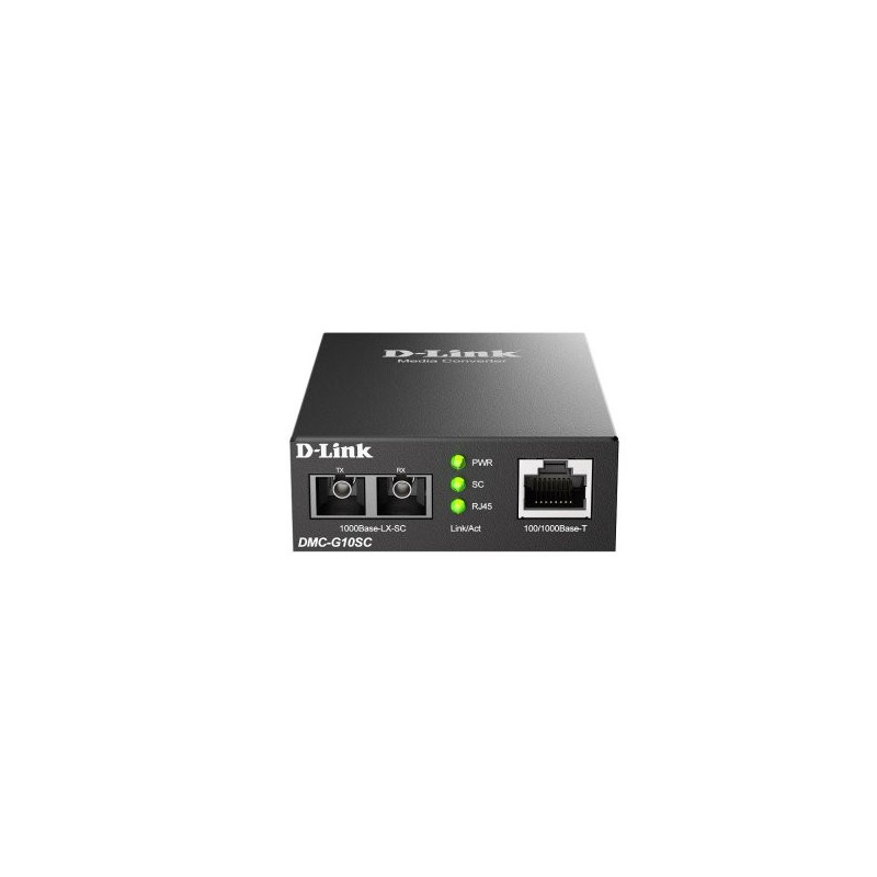 Convertidor de medios monomodo 100/1000 base-t a 1000 base-lx (sc) 10km power 5v