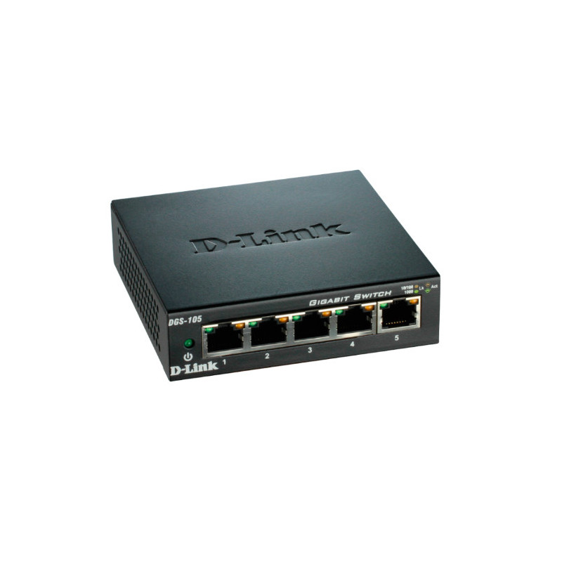 Switch no gestionable d-link dgs-105 5p giga carcasa metal igmp snooping (iptv) sobremesa no rack