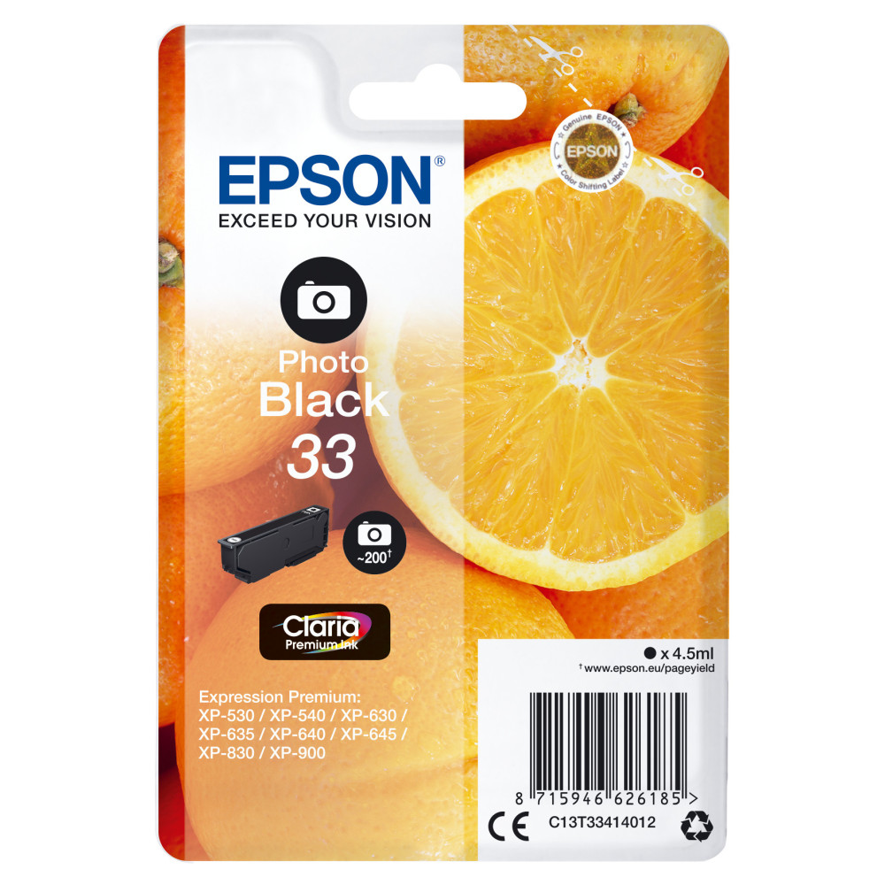 Tinta original epson t3341 negro c13t33414012 4.5ml