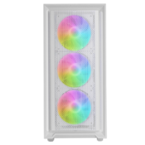 Caja atx mars gaming mcairw frontal blanco de malla 4x120mm rainbow