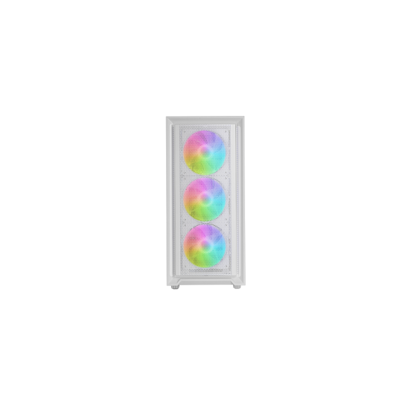 Caja atx mars gaming mcairw frontal blanco de malla 4x120mm rainbow