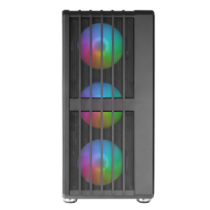 Caja atx mars gaming mcvault frontal negro de malla vertical 4x120mm argb 3xpci ver