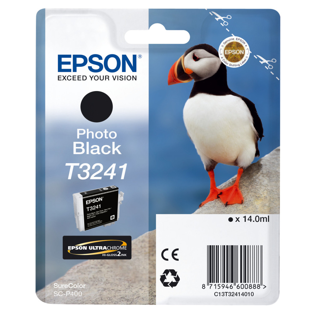Tinta original epson t3241 negro foto c13t32414010 14ml