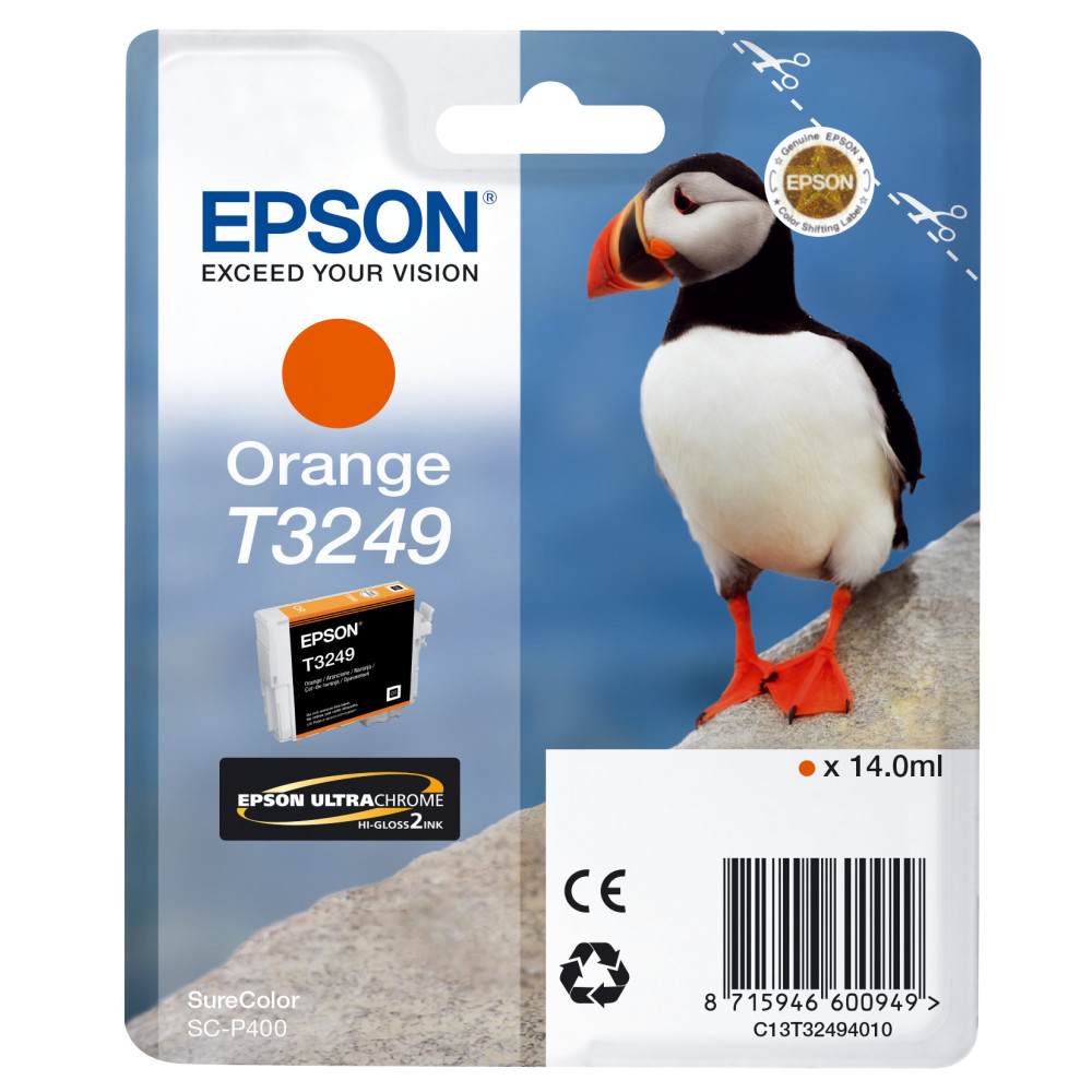 Tinta original epson t3249 naranja c13t32494010 14ml