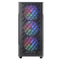 Caja atx mars gaming mcgeo frontal negro de malla geometrica 4x120mm frgb rainbow