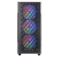 Caja atx mars gaming mcgeo frontal negro de malla geometrica 4x120mm frgb rainbow