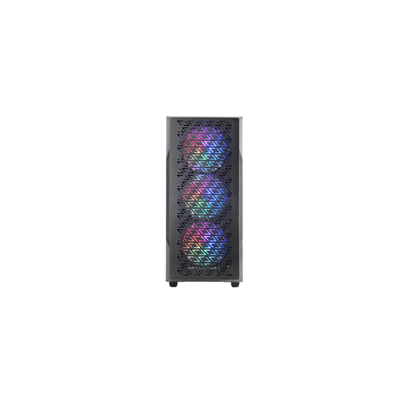Caja atx mars gaming mcgeo frontal negro de malla geometrica 4x120mm frgb rainbow