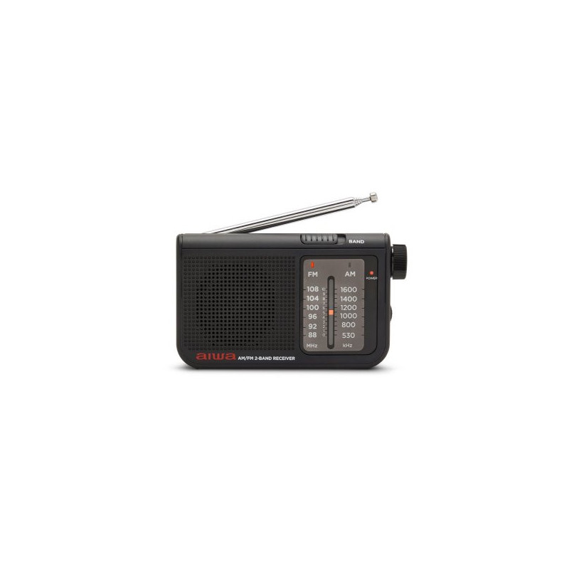 Radio analogica con altavoz aiwa rs-55 black sintonizador analogico altavoz integrado y jack 3.5mm