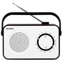 Radio vintage con altavoz aiwa r-190bw am/fm altavoz 4\ y jack 3.5mm dise?o soft touch stylish color"