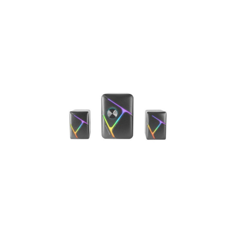 Altavoces 2.1 mars gaming rgb dinamico 35w 3d surround negros control de volumen alim. usb jack 3.5