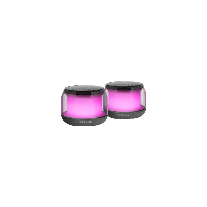 Altavoz bluetooth 2,0 mars gaming ms-aura black rgb 360? bt 5,3 15w alimentacion usb + jack 3,5mm