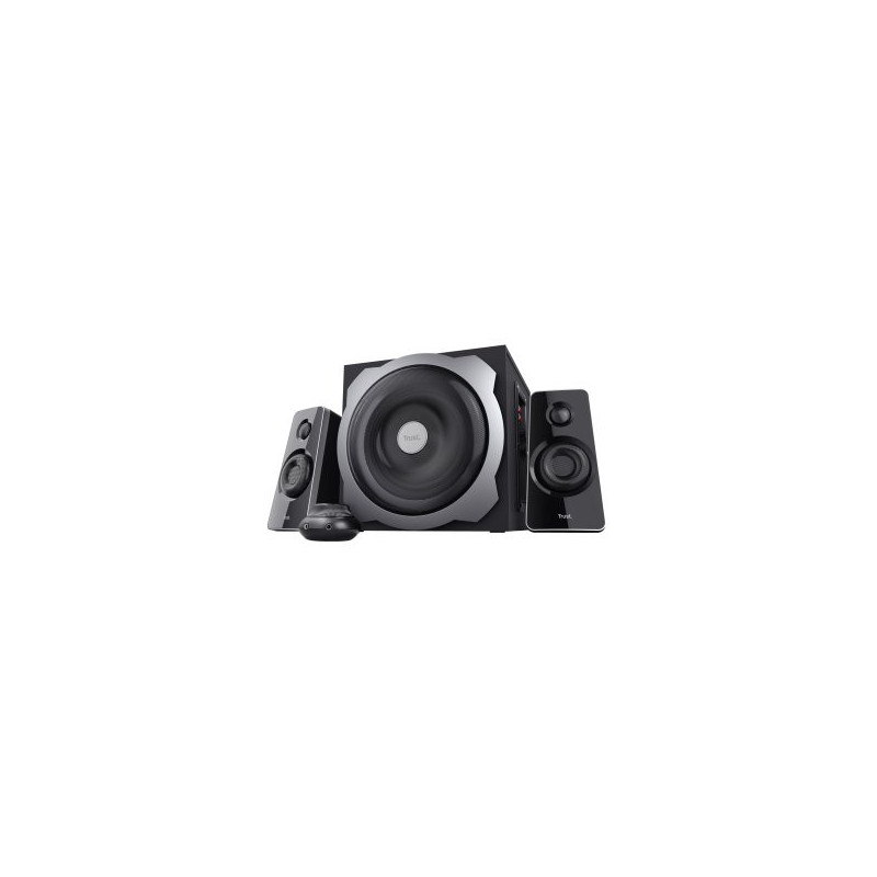 Altavoces 2.1 trust tytan subwoofer de madera, mando a distancia potencia salida 60w rms negro*